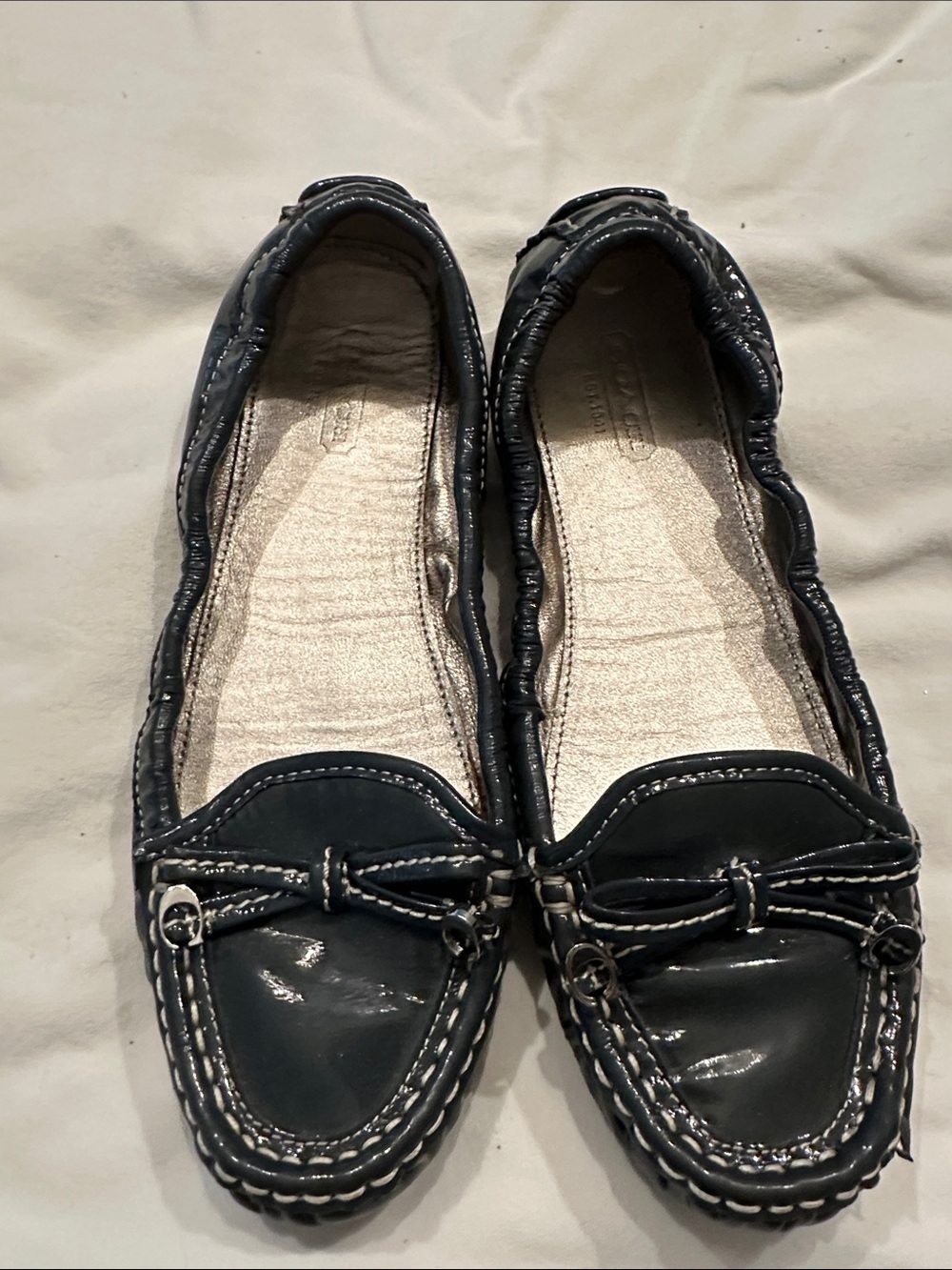 Coach Black Patent Leather Moccasin Loafers